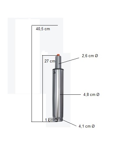 Pistón de Gas Cromado para Sillas universal